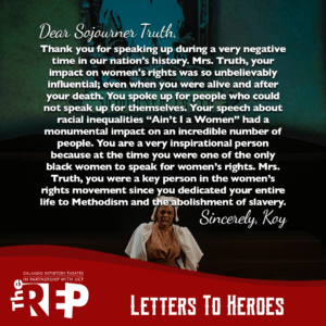 A letter to Sojourner Truth