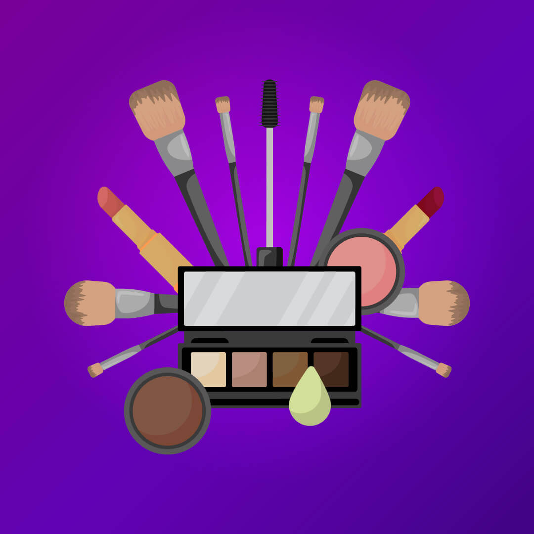 Summer Theatre Camp Icon- Makeup pallett and brushes